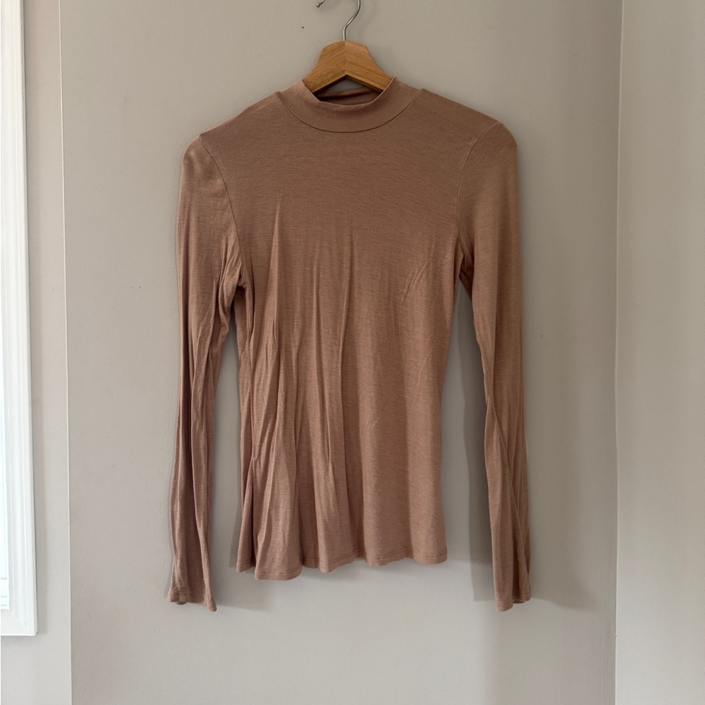 ACTIVE BASIC mock neck long sleeve top